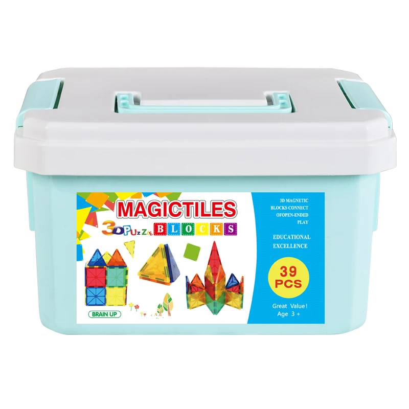 
MagBuild 39 pcs Toy Educational Construction Blocks Building Magnetic Tiles with CE/ASTM/CPSIA 