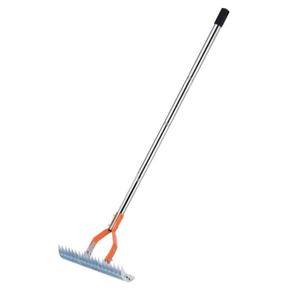 Multifunctional Durable Soil Rake for Courtyard Garden Industrial Grade Lawn Thatched Rake for Combing the Lawn