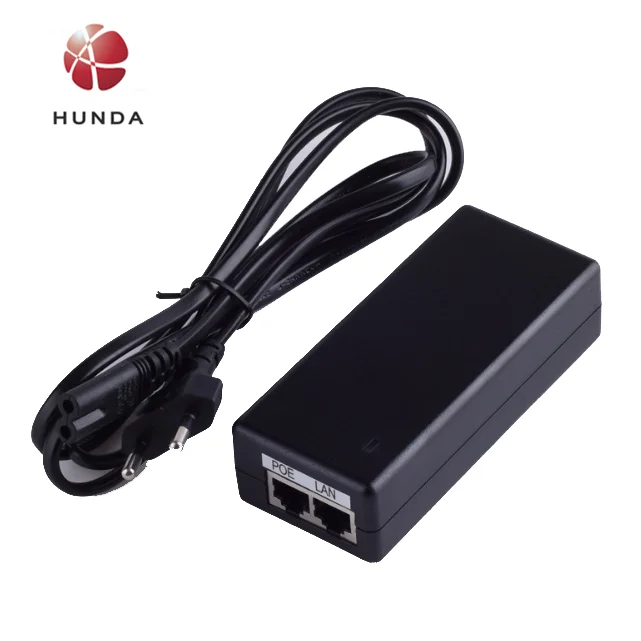 Desktop PoE Injector Power Supply Over Network Adaptor 802.3af 48V 24W 0.5A for Security IP Cameras IP Phones, 10/100/1000Mbps
