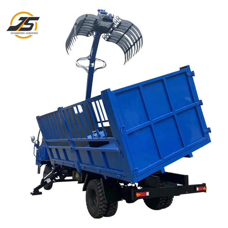 Double legged gripper with good stability self loading and self dumping sugarcane machine