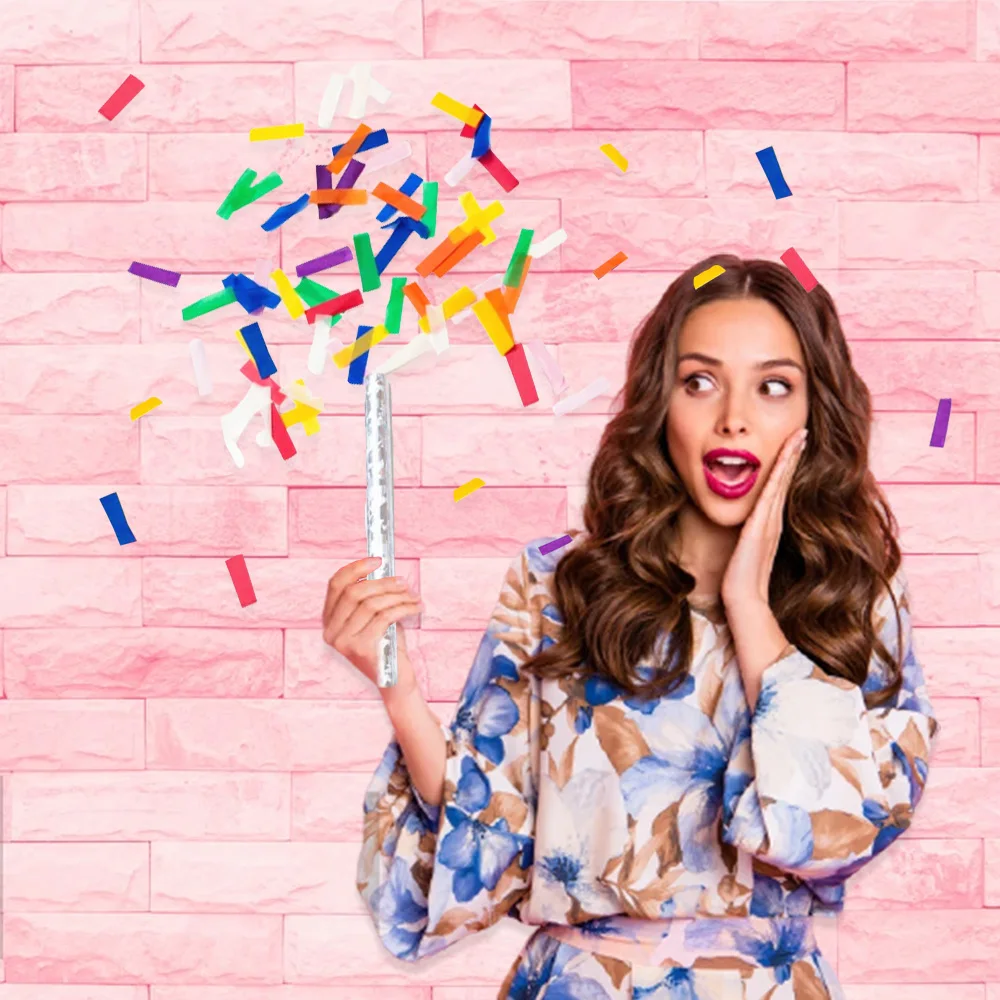 Factory Wholesale Colorful Confetti Wands Tissue Flick Flutter Sticks for Wedding Celebrations, Anniversary, Birthday Parties