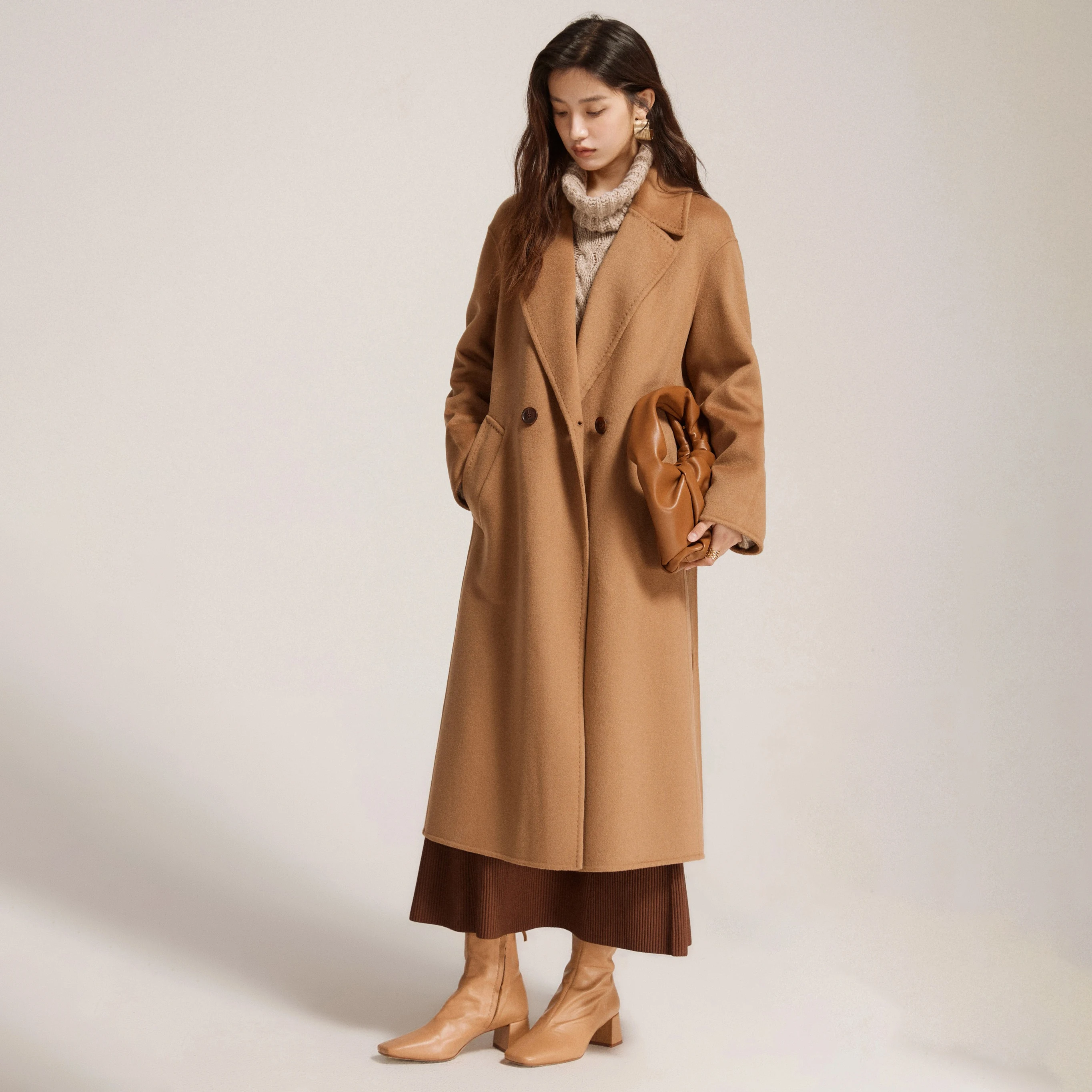 Новинка трендовые элегантные однотонные шерстяные ткани модное Стильное классическое деловое шерстяное пальто