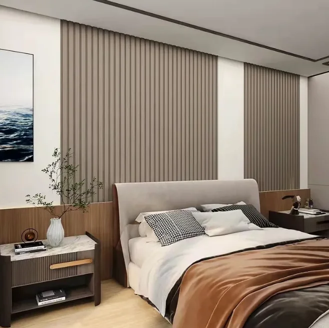 Waterproof Laminated 3D Design Background Pared PVC WPC Great Wall Panels for Hotel Decoration