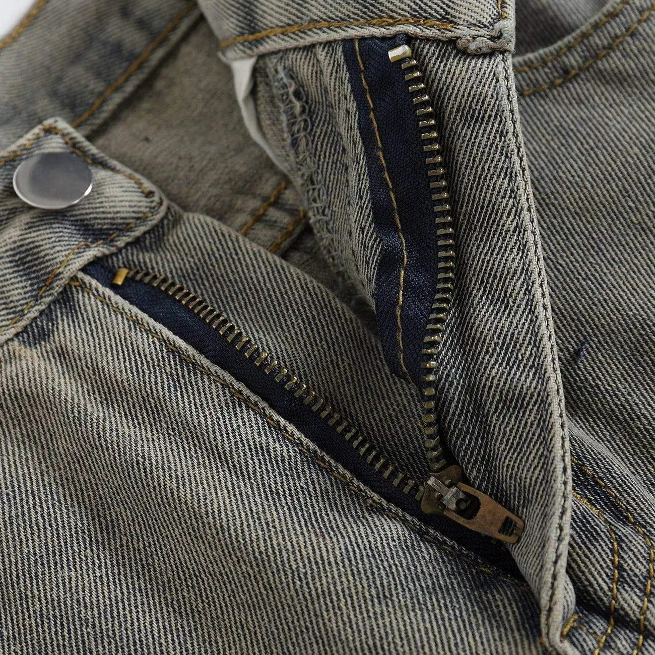 DiZNEW Custom Pattern Men  Denim Jeans Trendy Brand Trousers High Waist Skinny Patchwork Men Denim Pants For Streetwear