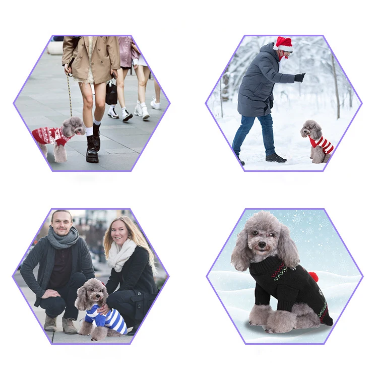 Cheap Wholesale Pet Clothes Knit Turtleneck Christmas Sweater Warm Cat Dog Apparel Autumn Winter Pet Sweater