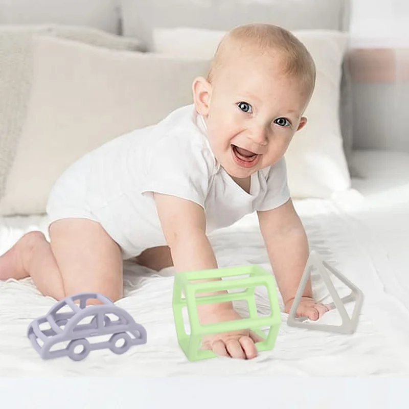 Popular Design Food Grade Silicone Teether UFO Shape Teething Chew Tooth Toys Baby Teethers For Toddler Children