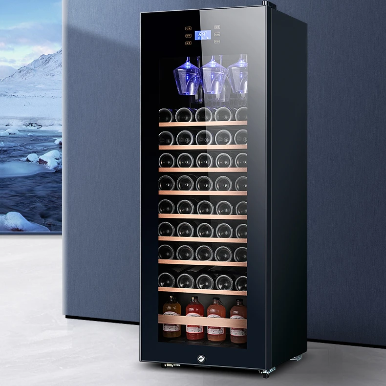 Odino  Single Zone Freestanding Fridge with full glass & Double-Layer Tempered Reversible Glass Door