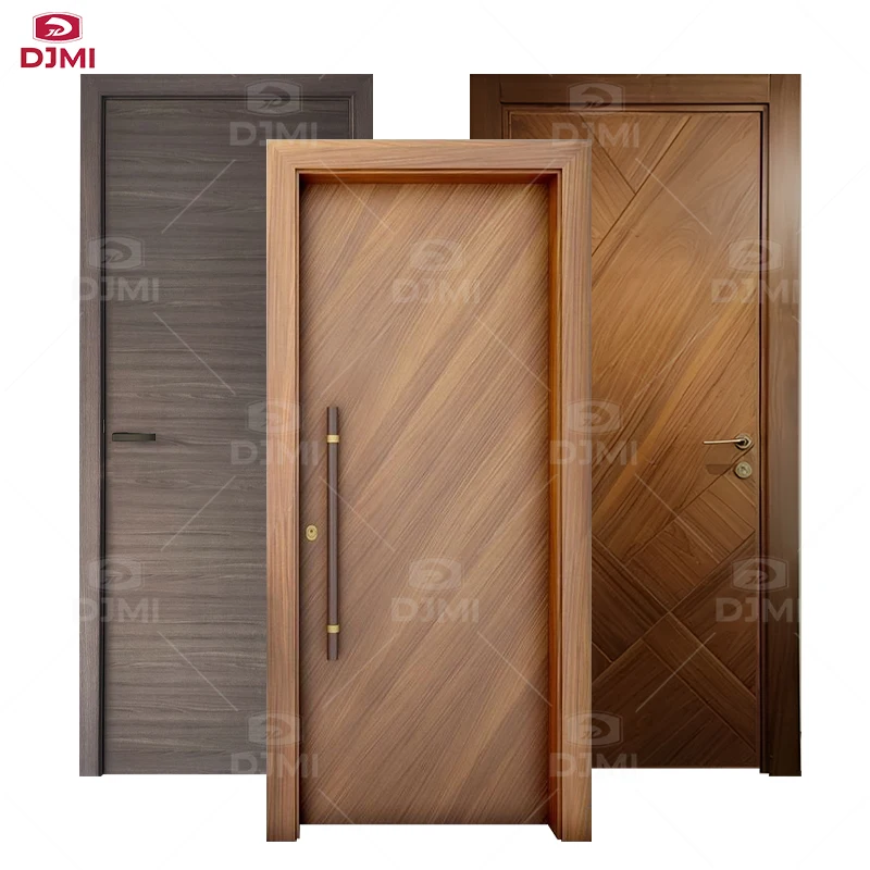 Djmi factory wholesale home sound and waterproof room doors wooden composite interior wooden slab doors for house