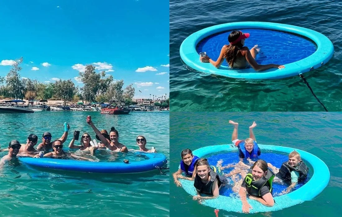 Outdoor inflatable air pool floats Park Water Sports Floating Inflatable Kids Water Jumping Trampoline Game for Weekend