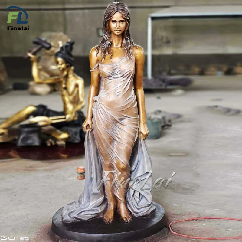Finelai custom sexy sitting woman bronze statue life size lady figure sculpture statue for sale