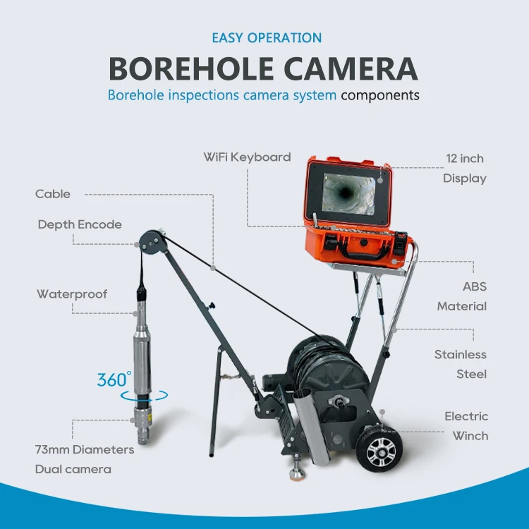 Factory Price Underground Under Water Deep Well Downhole Inspection Borehole Camera