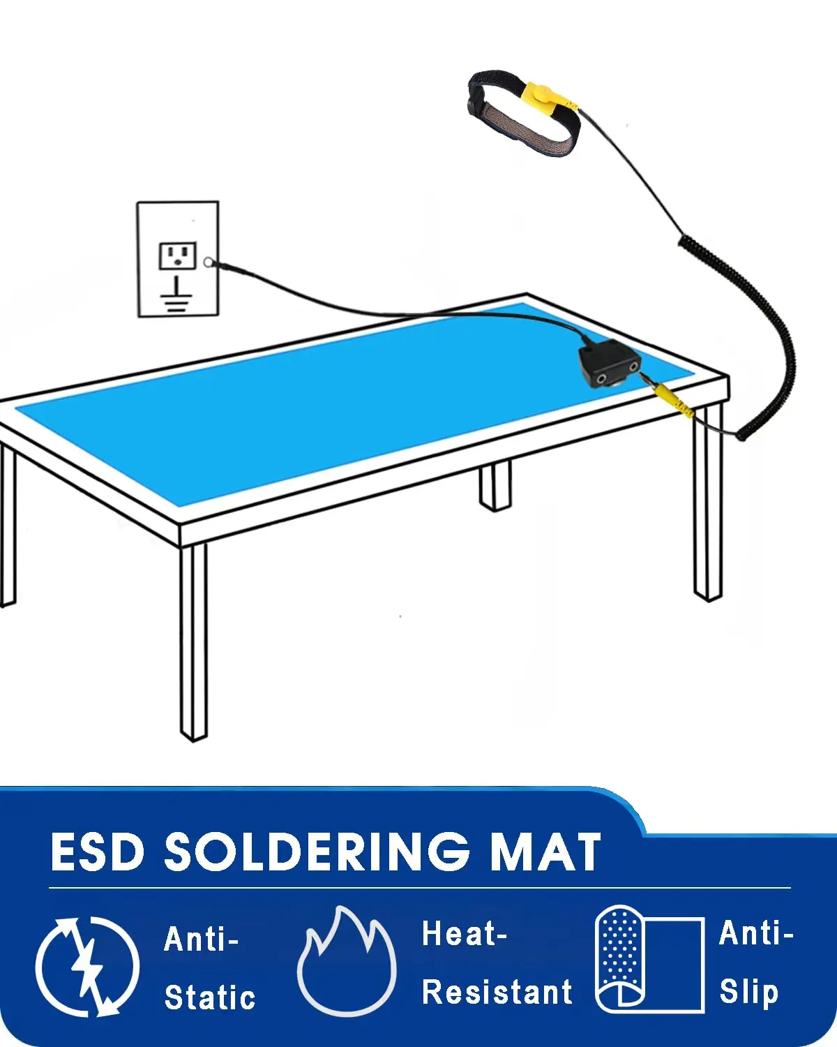 Factory Specialized Customize Table Rubber Esd Mat Ground Esd Mat Antistatic Esd Floor Mat Electronic Production Line