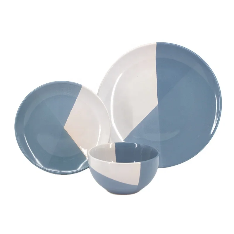 Customized Creative Color Matching Underglaze Color Ceramic Tableware Domestic Bisque Ceramics Unpainted Wholesale Tableware