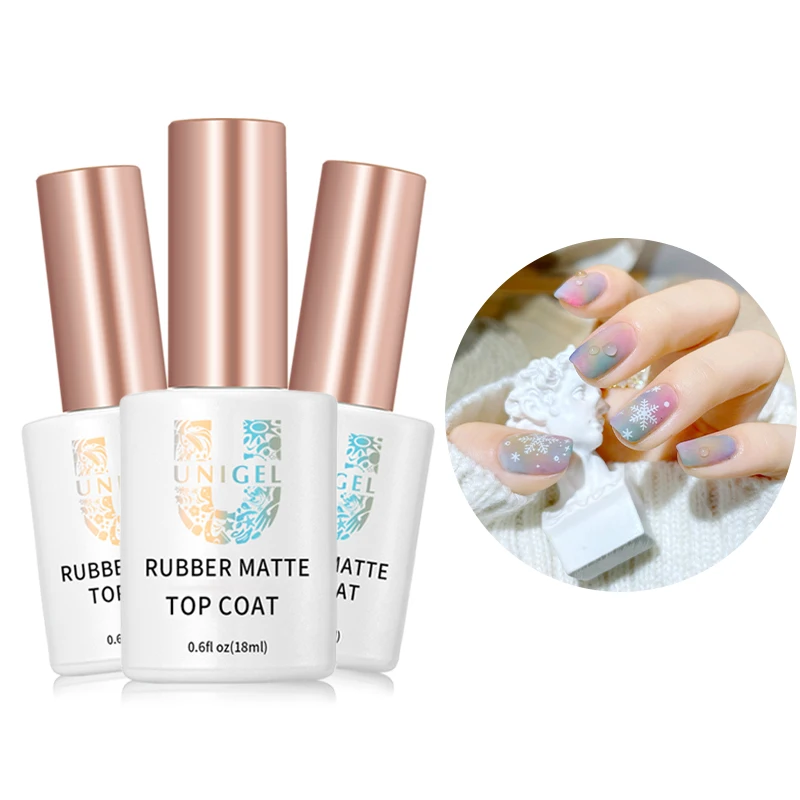 Оптовая продажа, стойкое бархатное покрытие для ногтей Unigel, матовое верхнее покрытие, хромовое порошковое покрытие, лак для ногтей, УФ-гель