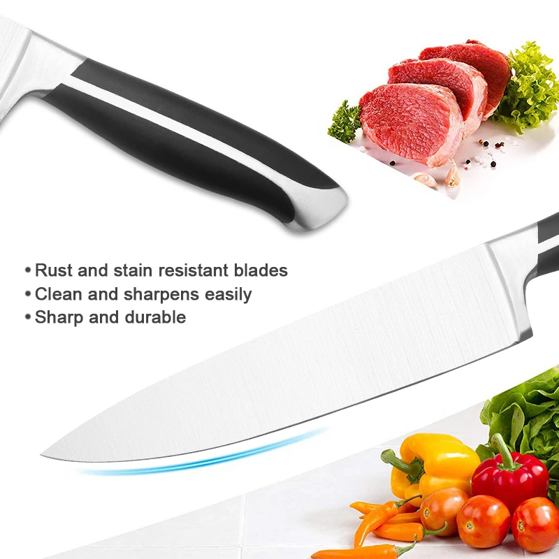 5 Pieces High Carbon Stainless Steel chef Kitchen Knife Set with Hollow Handle