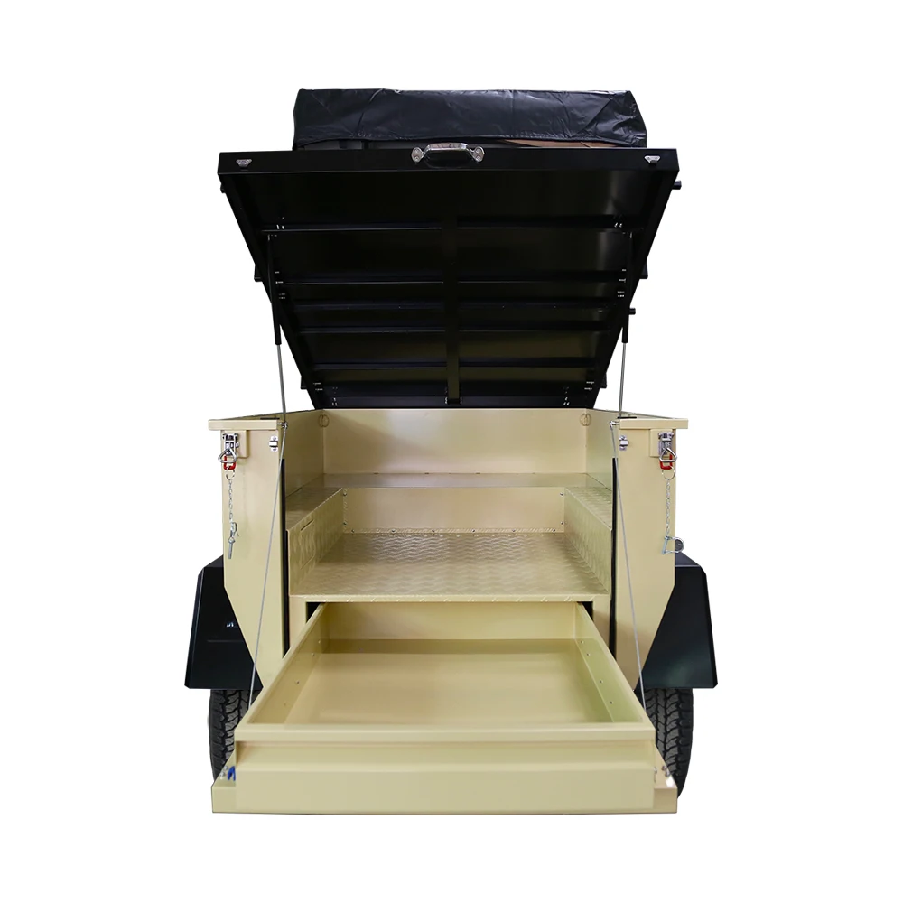 Updated Manley ORV Trailer Tent Trailer with Rooftop Tent (Cross-border)