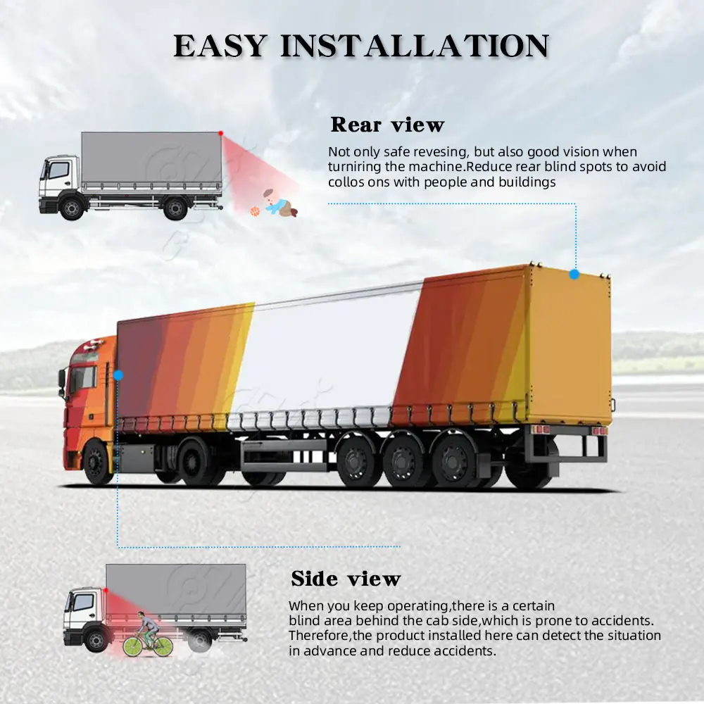 Customized IP68 Waterproof Car Backup Camera Night View Wide Voltage Functions Low Temperature Heating IP68 Waterproof Rating