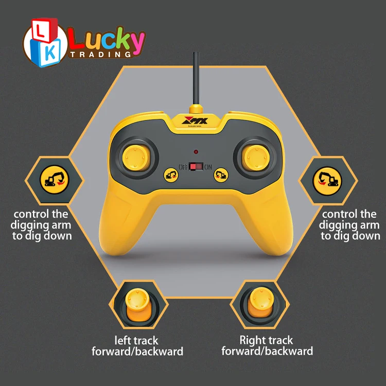 Remote Control Excavator Toy Rc Construction Vehicles Toys Engineering Series  With Simulated Spray