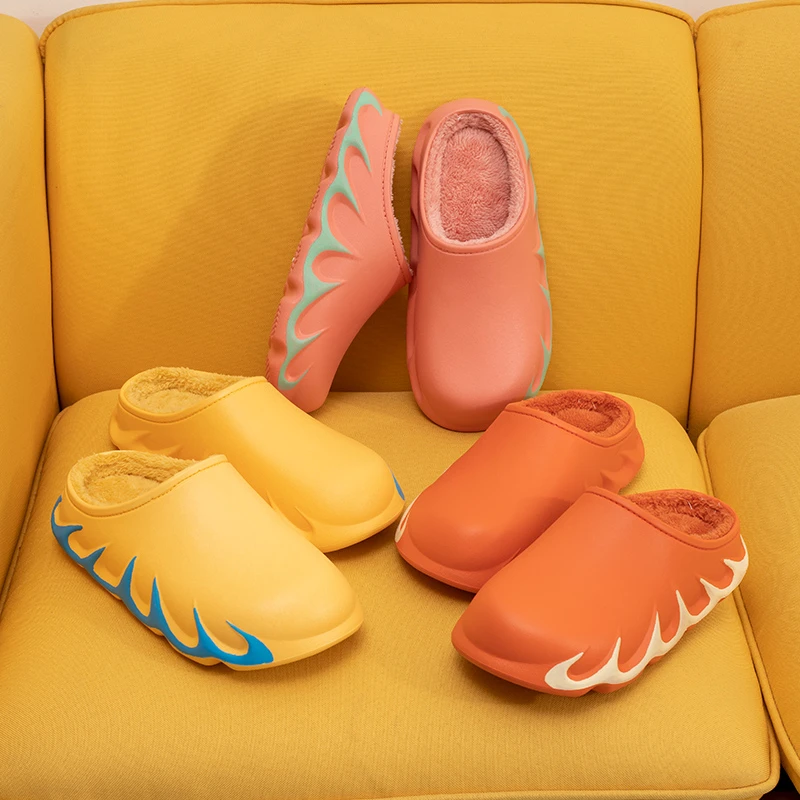 Fashion Five Colors Pu Flaming Mountain Winter Garden Shoes For Male And Female