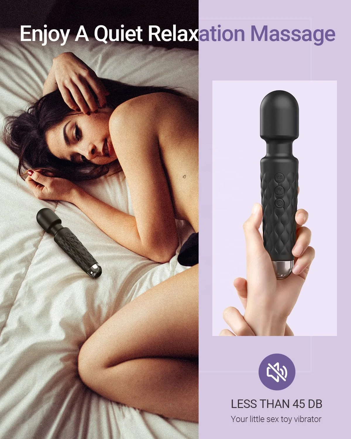 Hot Selling Powerful Female Vibrator Wand Massager 20 Modes & 8 Speeds Wand Massager Clitoris Stimulator Sex Toys for Woman