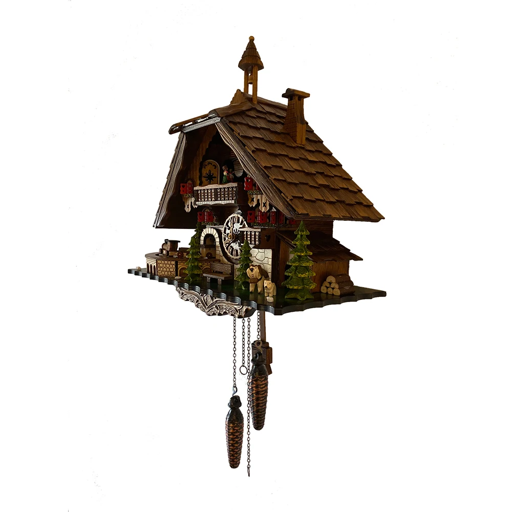 Wholesale Made In Germany Handmade Black Forest House Cuckoo Clock With Moving Train, With Music