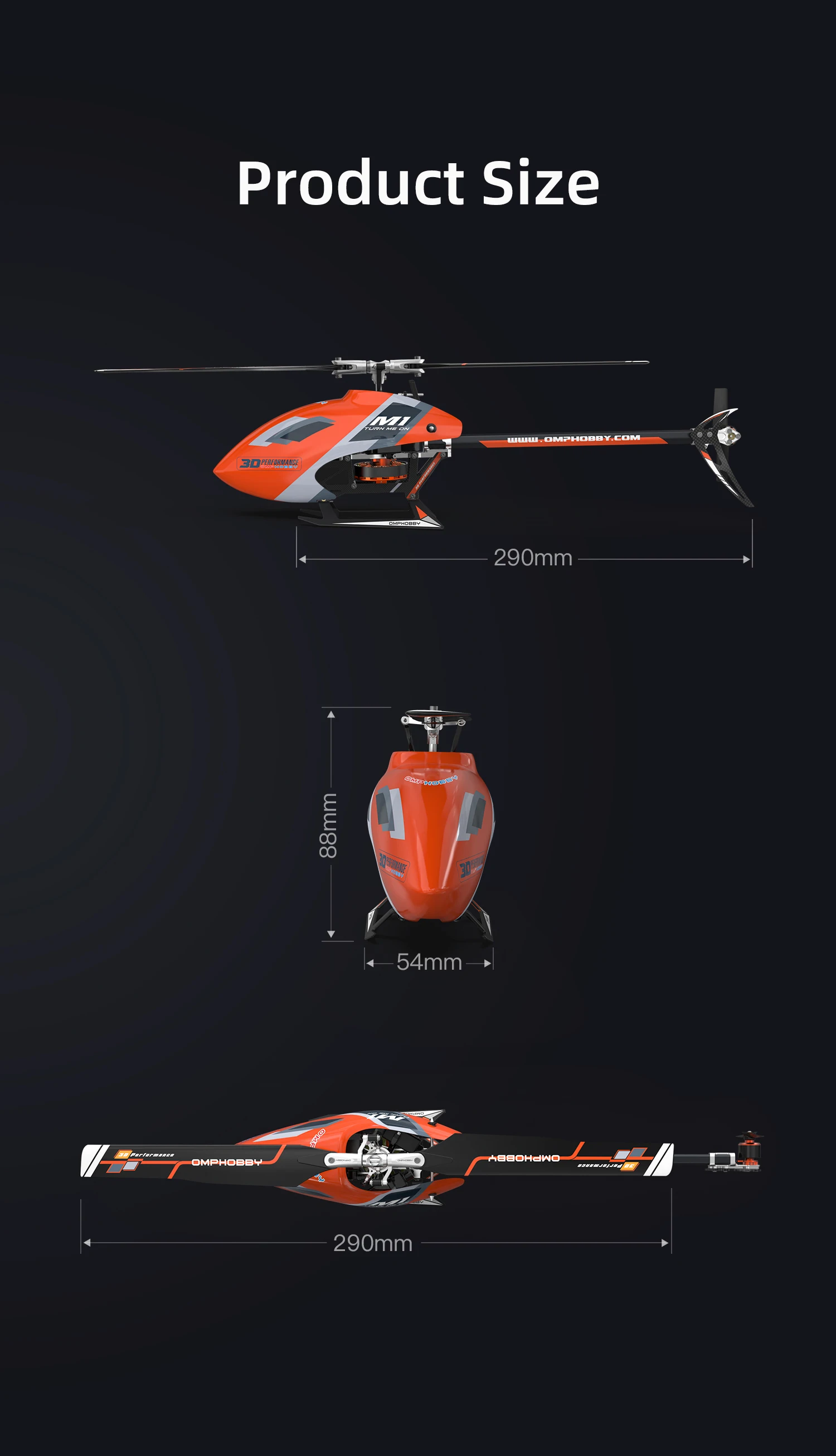 Omphobby New Arrival M1 EVO Upgrade Version of M1 3D RC Helicopters 6 channel Direct-Drive flight RC helicopter BNF for Adults