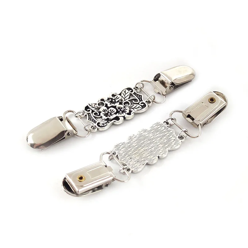 Deepeel KY299 Antique Silver Sweater Cardigan Hook Retro Buttons Decorative Garment Buckle Connection Clips