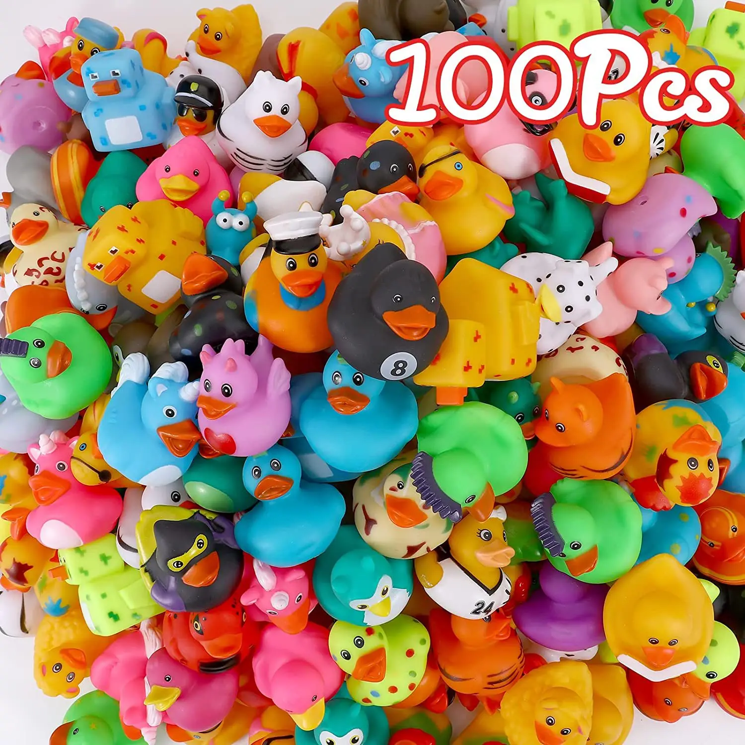 Bulk Eco Friendly Toy Animal Mini 2 Inch Tub Transparent Vinyl Toys Rubber Ducky Bathtub Squeeze Squeaky Bath Duck Assortment