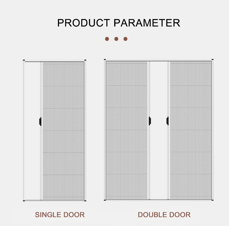 Factory New design low price retractable security fly screen pleated mesh folding screen door