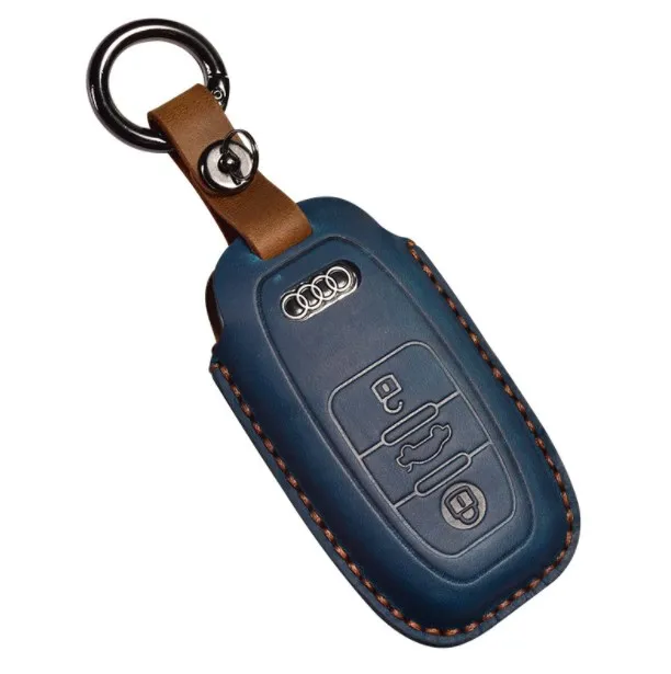 OEM Wholesale around custom mini car key case leather key ring holder black case for key western style time pattern color