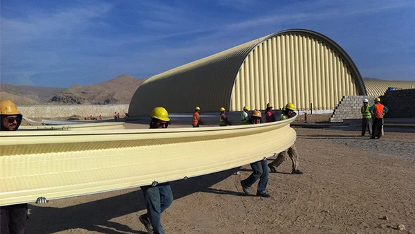 LS914-610 k type long span large size no girder curving roof roll forming machine