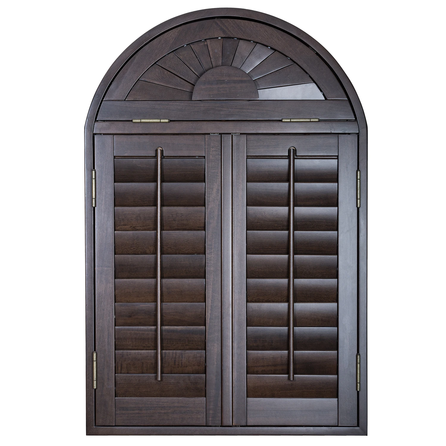 Natural Basswood Plantation shutter Arch Window ( Support Customized color)