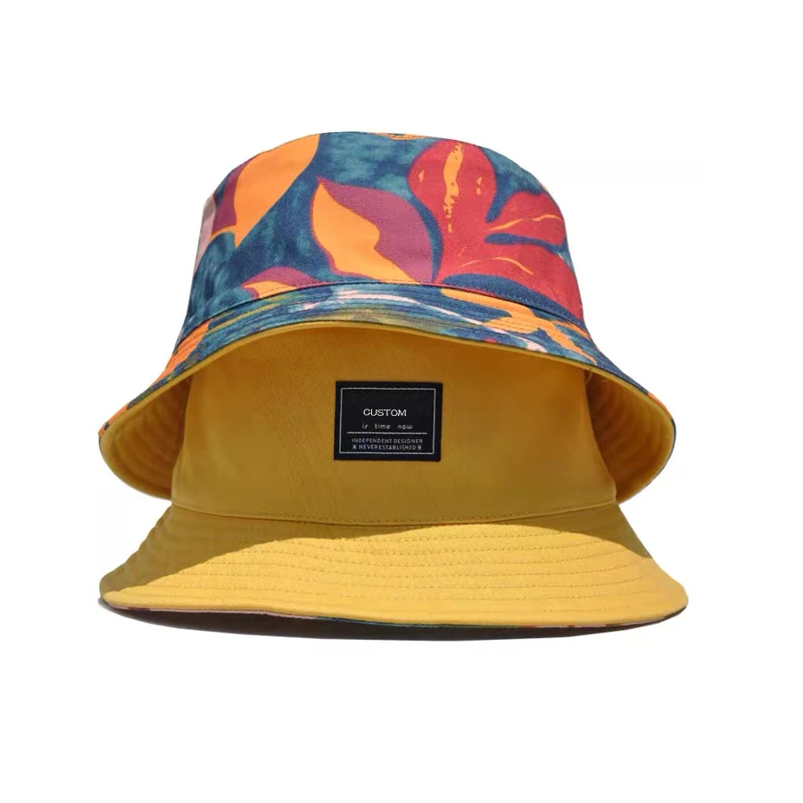 Custom Red 100% Cotton Sublimation Reversible Luxury High Quality Unisex Bucket Hat Sublimation Wholesale Design Fisherman Hat