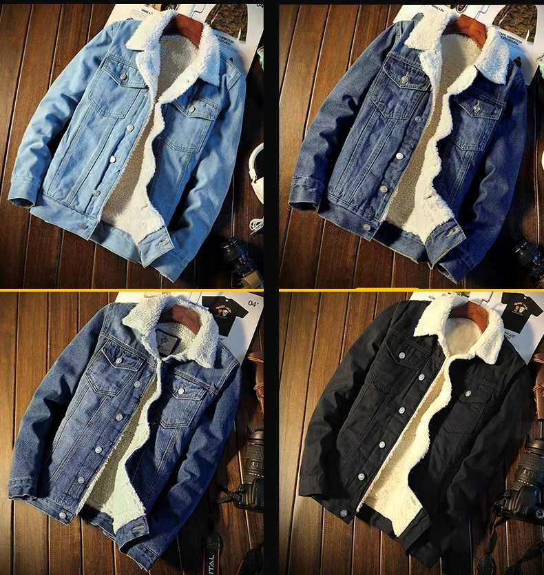 Korean Slim Wholesale Blue Thickened Cashmere Cotton Clothes 2024 Winter Flannel Windbreaker Jacket For Men