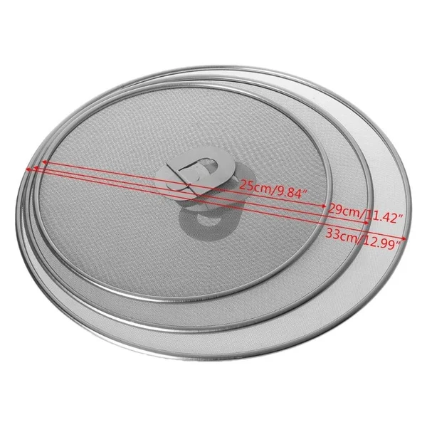 Kitchen Artifact Proofing Lid Filter Foldable Handle Metal Frying Pan Cover SS304 Splatter Screen