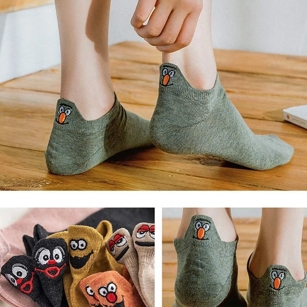 Women Cute Socks  Cotton Kawaii Embroidered Funny Low Cut Socks for Women Girls Ankle Socks