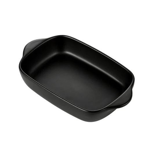 2025 Wholesale cheap double handles tableware sets porcelain baking pan matte restaurant ceramic bakeware