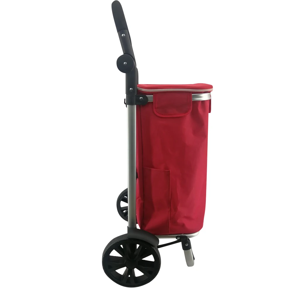 2024 New style portable trolley supermarket bag with wheels for shopping