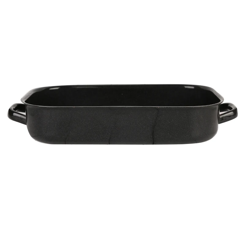 Wholesale black square enamel baking pan custom made baking tray for oven