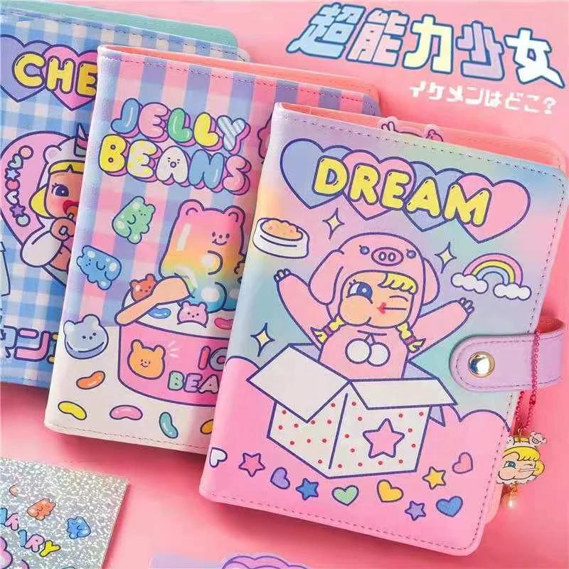 Fashion Pink Cute Girl Hard Cover A6 Spiral Planner Notebook  for Students