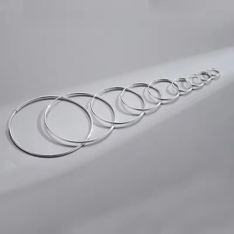 GP hoop earrings 925 sterling silver round fashion jewelry large hoop earrings different sizes for women ear ring wholesale
