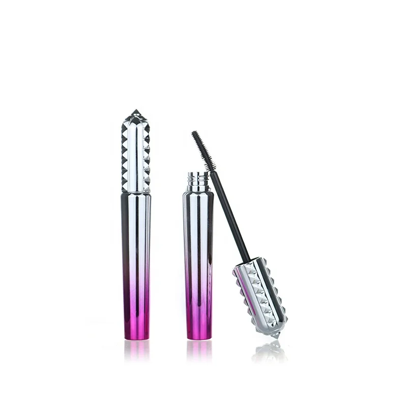 14.7ml sharp lid cosmetic plastic bottle mascara tube black matte mascara luxury empty tube hair wax stick container with brush