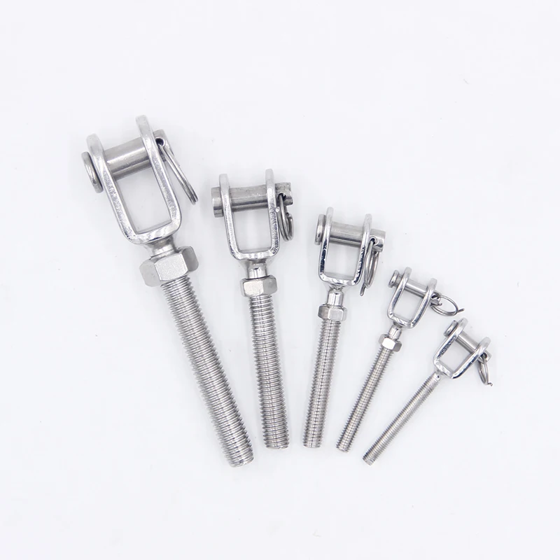 Stainless Steel Thread Fork Welded Terminal Wire Rope Fittings Rigging Hardware Connecting Cable Accessories