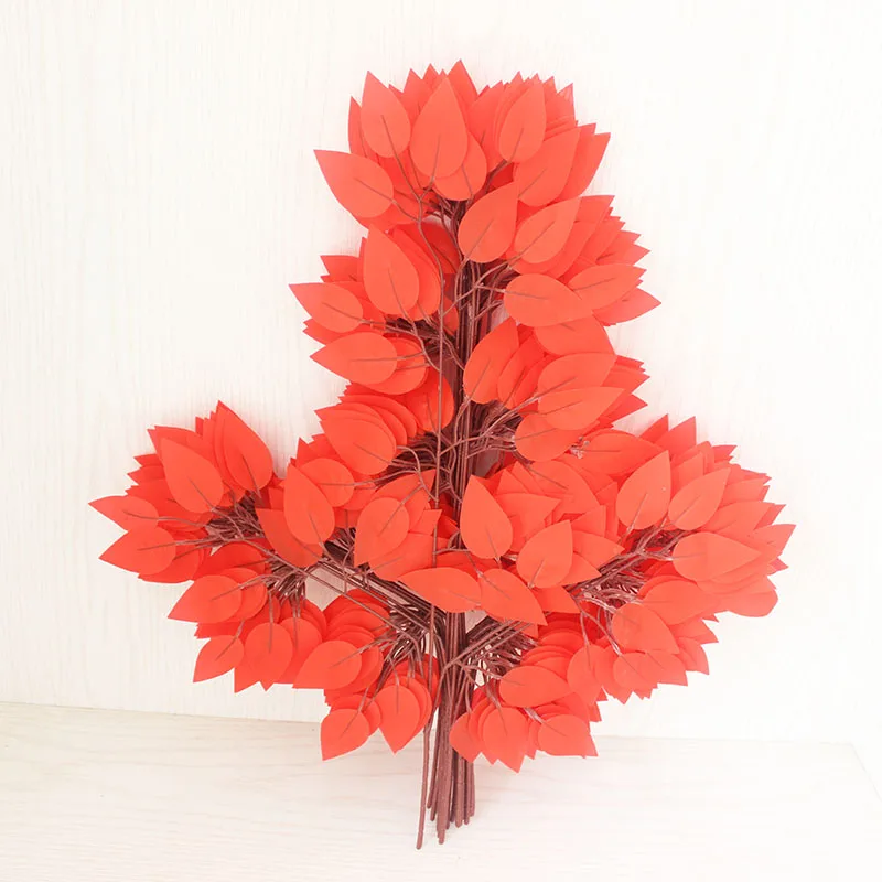 ficus Artificial branches colorful leaf red yellow white leaves  Christmas tree party Halloween decorative ornament garten 2021