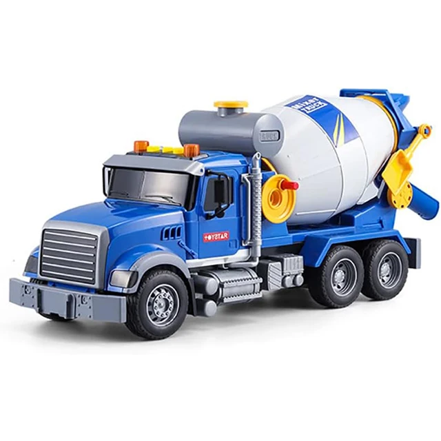 Concrete mixer truck toy friction power construction truck with lights sounds working parts multifunctional girls boys gift