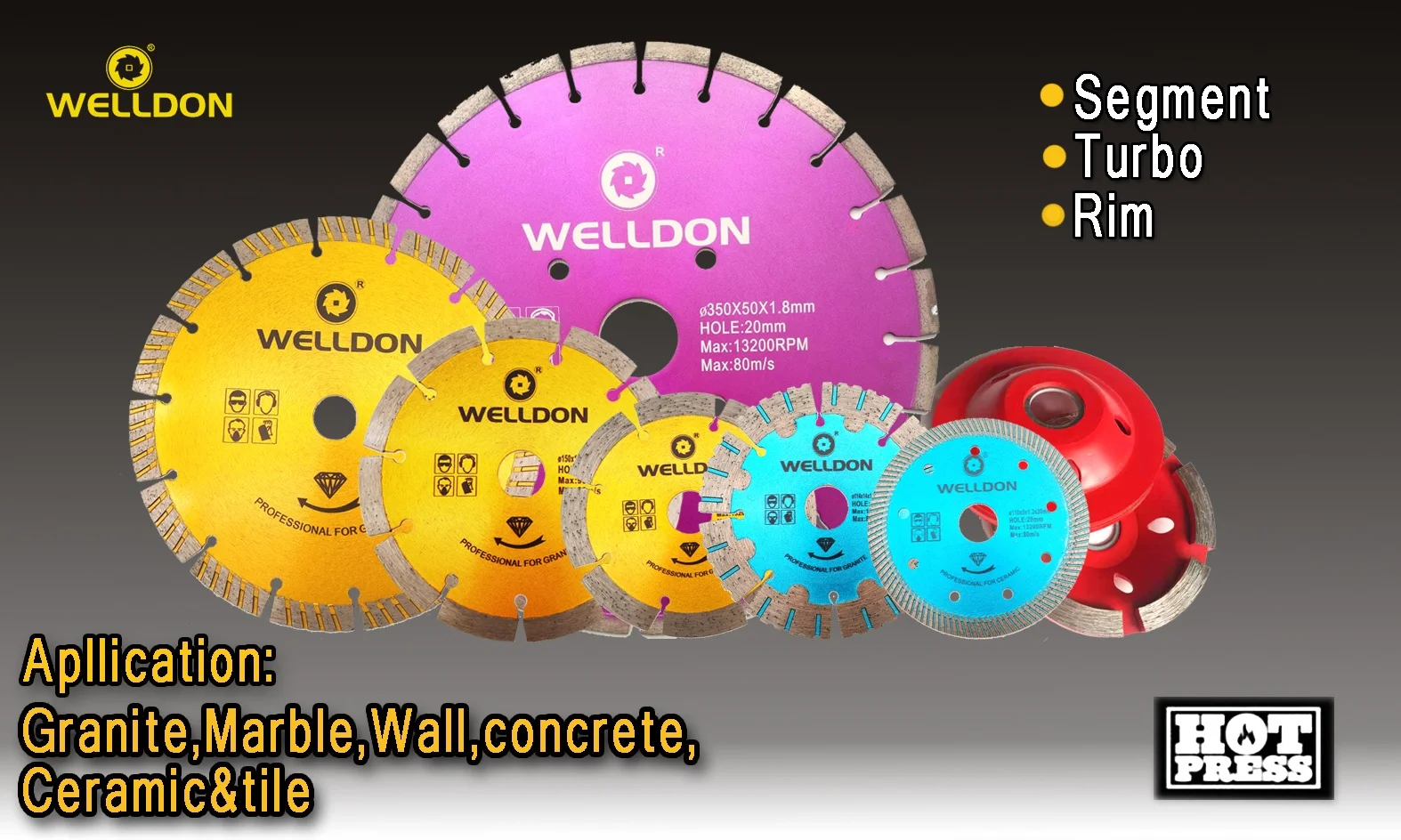 Turbo diamond saw blade marble bladesChina ultra thin stone cutting concrete granite  diamond circular saw blade set