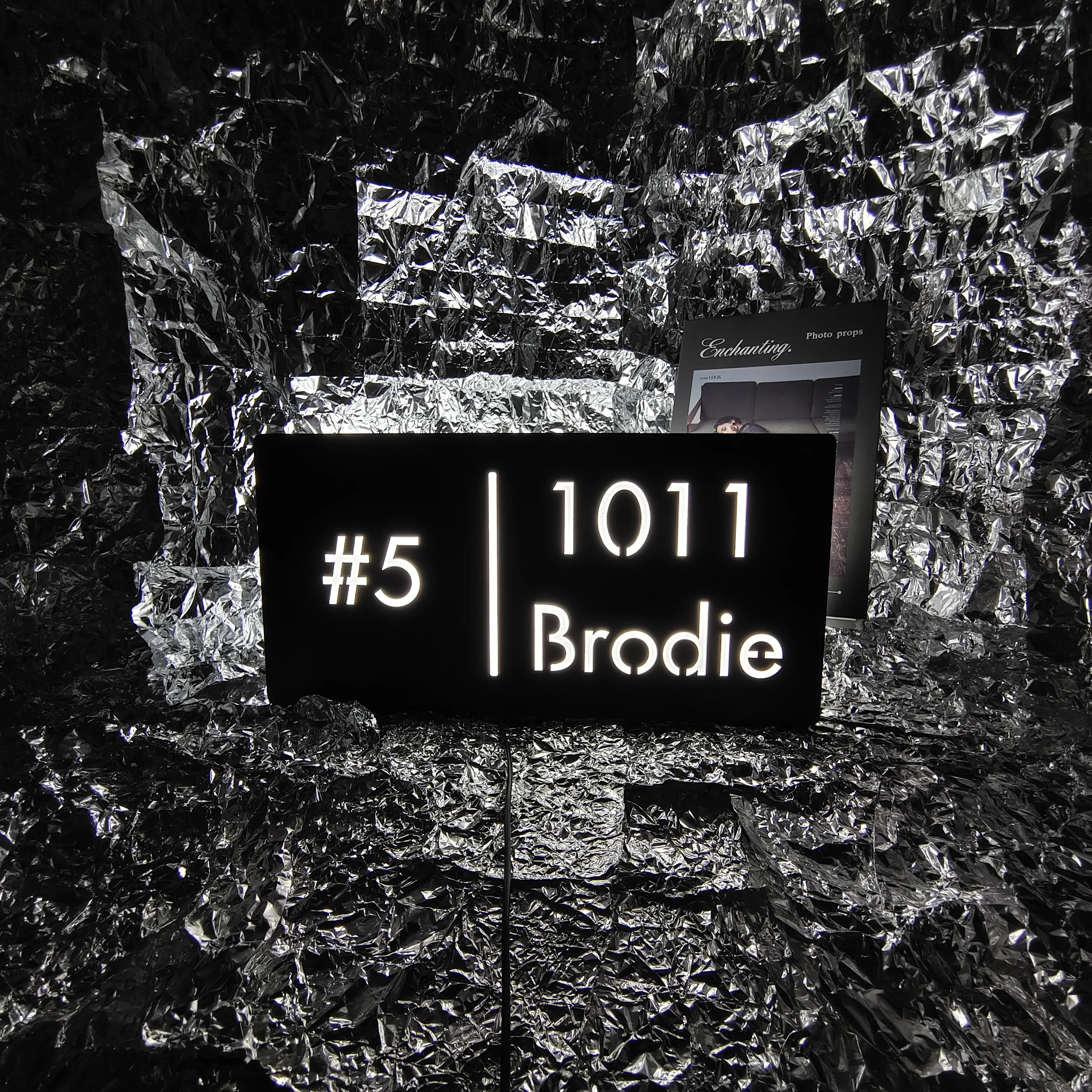 Interior Used Stainless Steel Door Plate Signs LED Illuminated House Number Signage Light Up Room Name and House Number