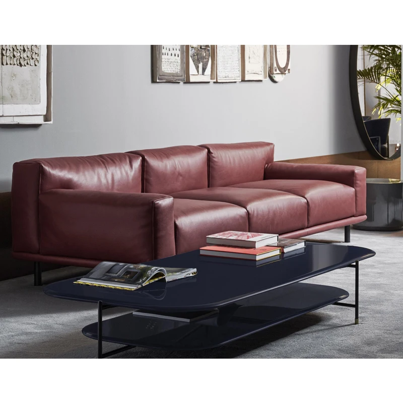 Modern and comfortable cushioned single seat three seat sofa business reception luxury leather office furniture sofa set