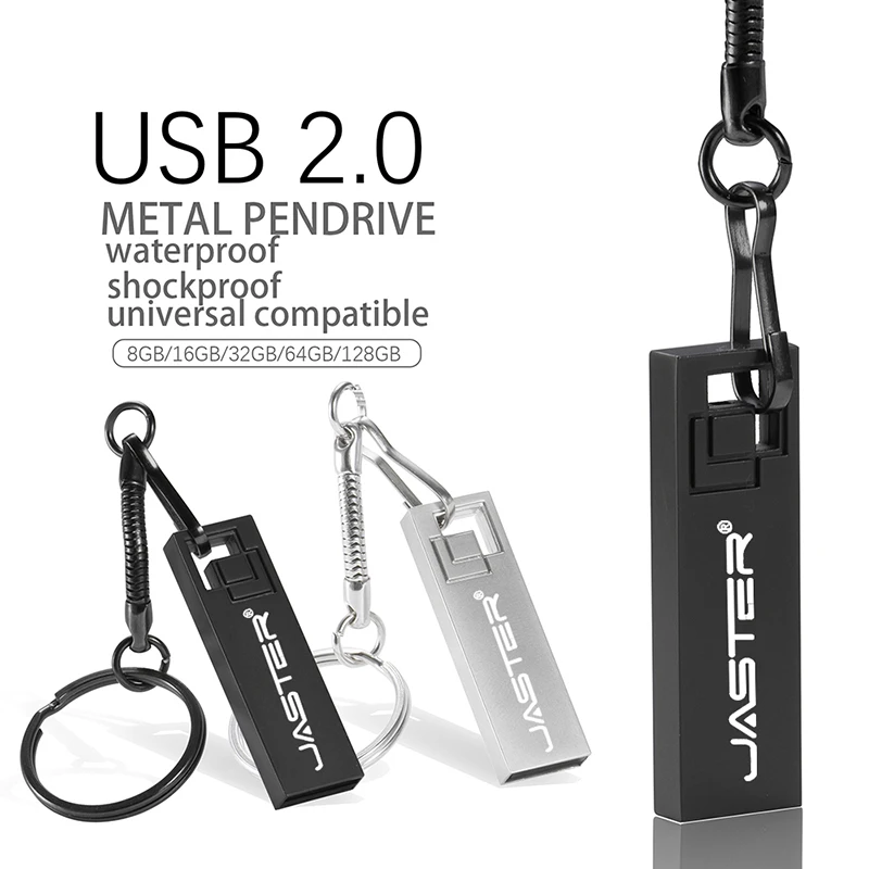 custom logo mini usb stick 3.0 2.0 metal pendrive thumb disk branded  32gb 64gb 128gb usb flash drive with chain