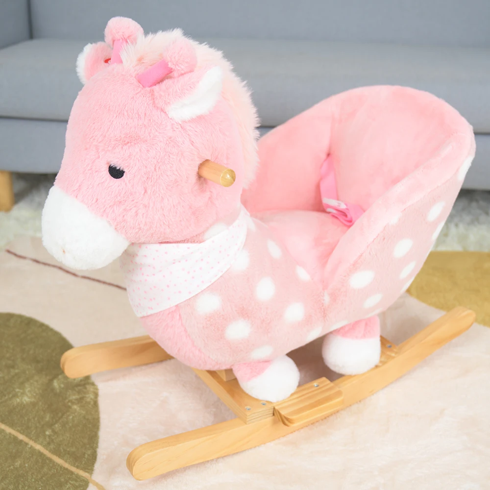 custom stuffed rocking Giraffe toy plush rocking toys funny cute animal rocking toys for children